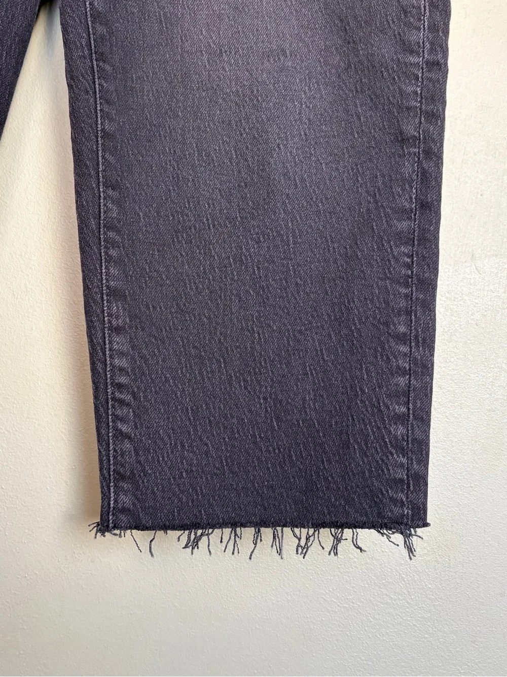 Madewell Black Denim Balloon Raw Hem Womens High-Rise Jeans Size 23 NG264 - Picture 8 of 14